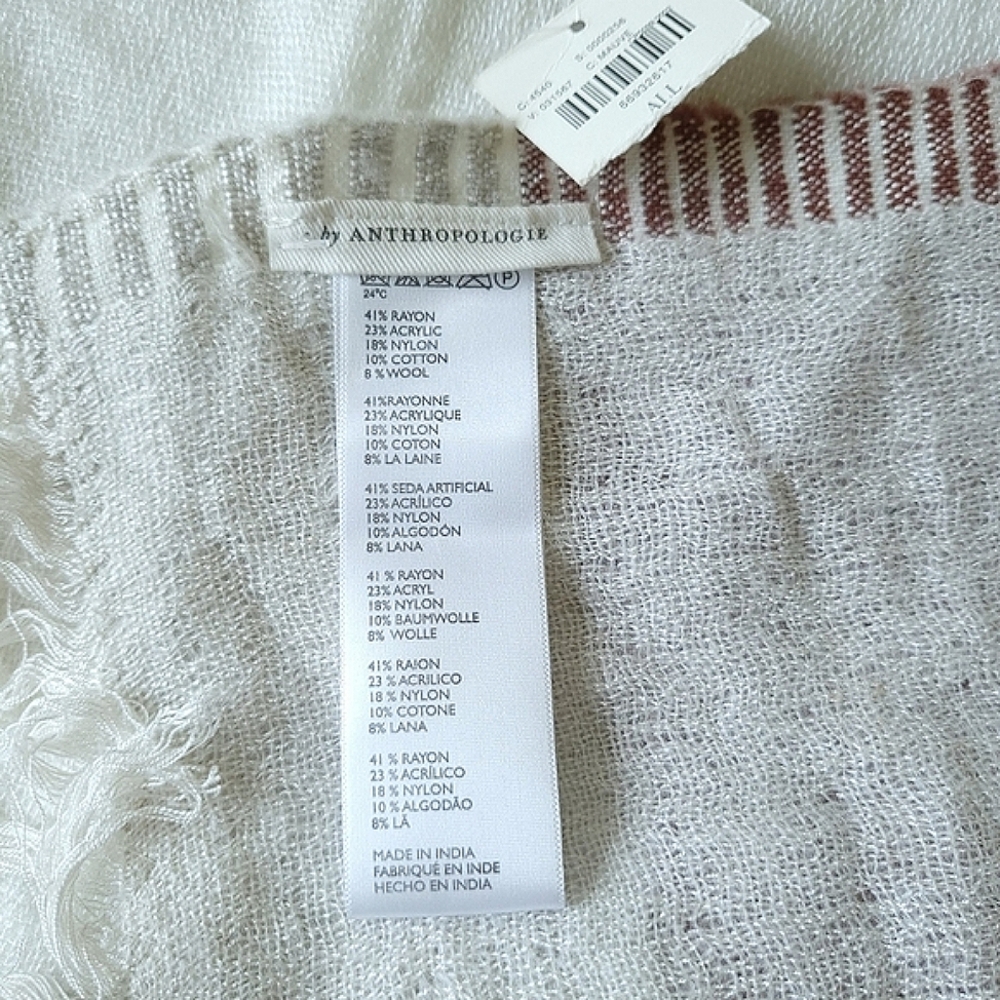 NWT Anthropologie Woven Blocked Stripe Throw Blanket - Picture 9 of 11